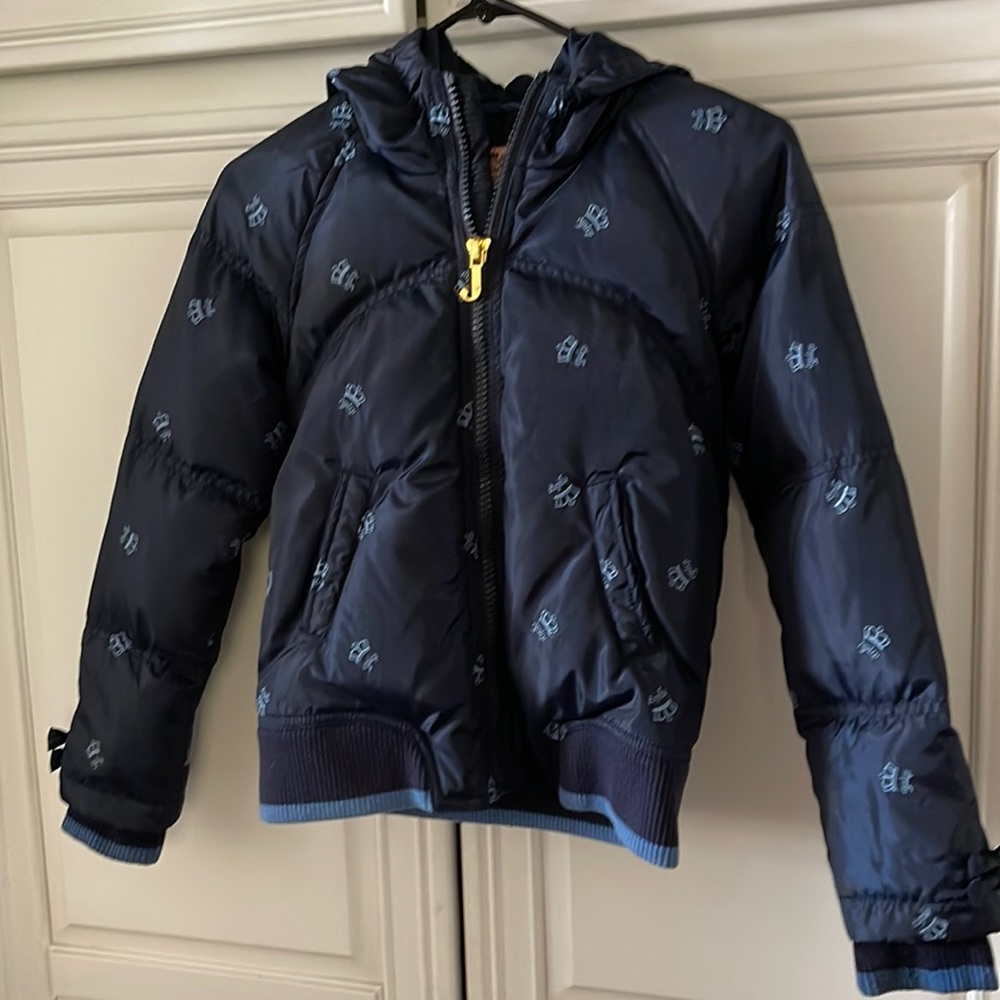 Darling juicy couture jacket dark blue with light blue crowns and gold J size 12